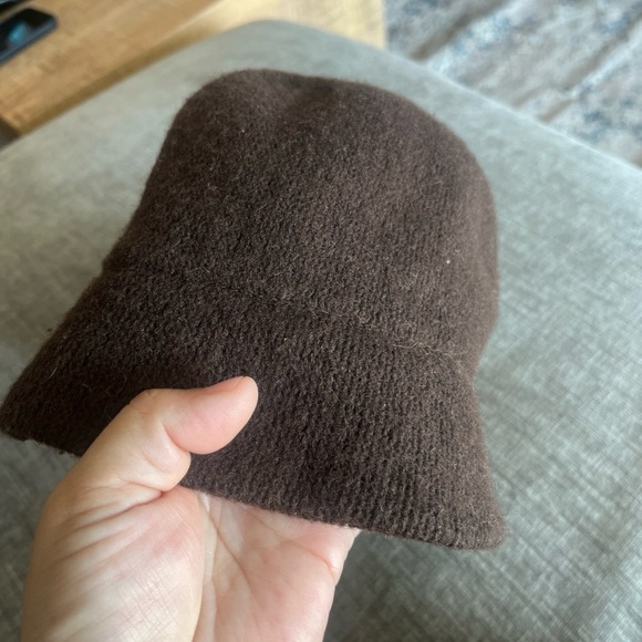 August Hats Dark Brown Wool Hat with Rose Accent - Picture 2 of 7